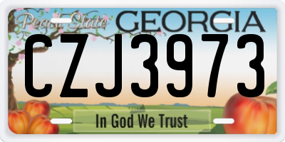 GA license plate CZJ3973