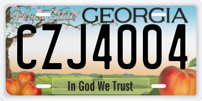 GA license plate CZJ4004