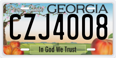 GA license plate CZJ4008