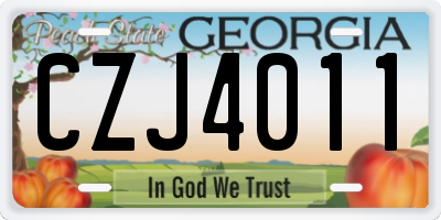 GA license plate CZJ4011