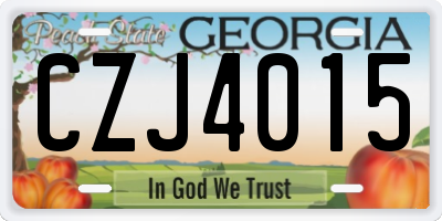 GA license plate CZJ4015