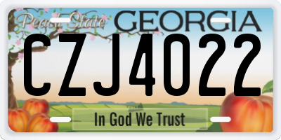 GA license plate CZJ4022
