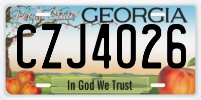GA license plate CZJ4026