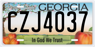 GA license plate CZJ4037