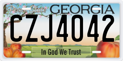 GA license plate CZJ4042