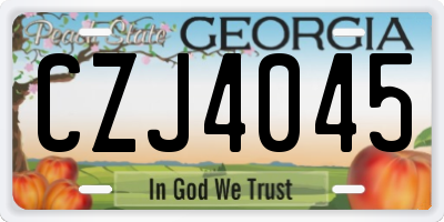 GA license plate CZJ4045