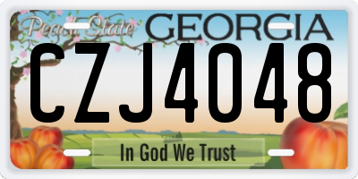 GA license plate CZJ4048