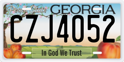 GA license plate CZJ4052