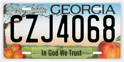 GA license plate CZJ4068