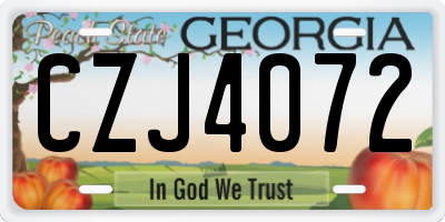 GA license plate CZJ4072