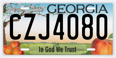 GA license plate CZJ4080