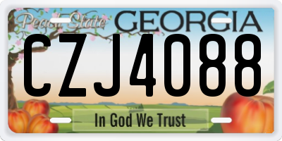 GA license plate CZJ4088