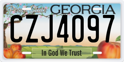 GA license plate CZJ4097