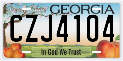 GA license plate CZJ4104