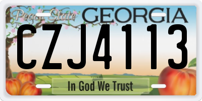 GA license plate CZJ4113