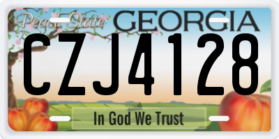 GA license plate CZJ4128