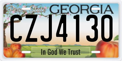 GA license plate CZJ4130