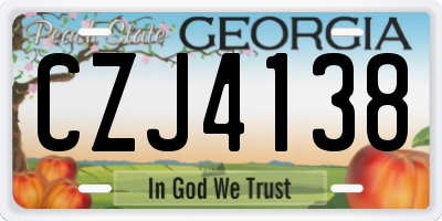 GA license plate CZJ4138