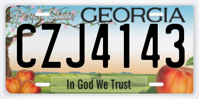 GA license plate CZJ4143