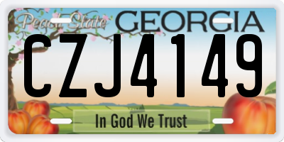 GA license plate CZJ4149