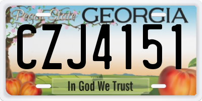 GA license plate CZJ4151