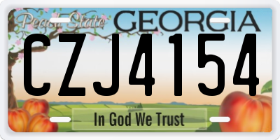 GA license plate CZJ4154