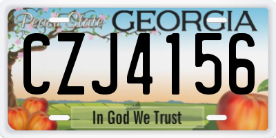 GA license plate CZJ4156