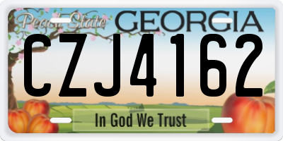 GA license plate CZJ4162
