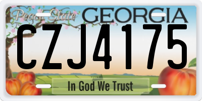 GA license plate CZJ4175