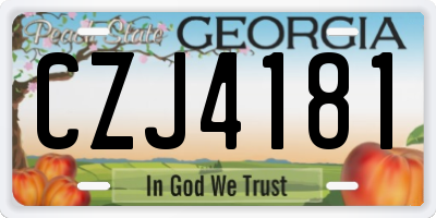 GA license plate CZJ4181