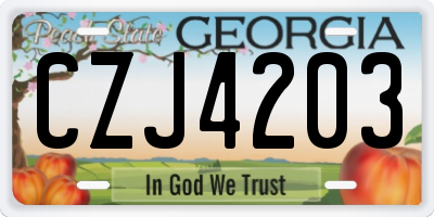 GA license plate CZJ4203