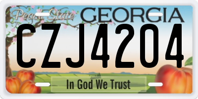 GA license plate CZJ4204