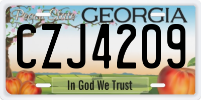 GA license plate CZJ4209