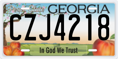 GA license plate CZJ4218