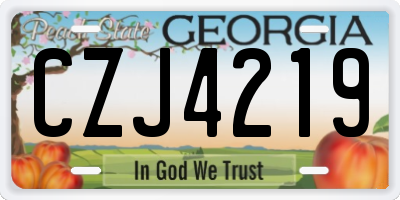 GA license plate CZJ4219