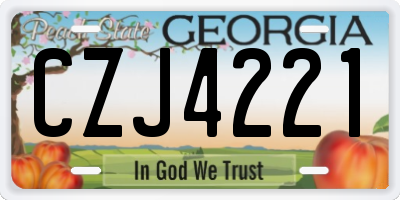 GA license plate CZJ4221