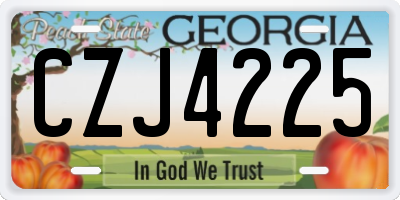 GA license plate CZJ4225