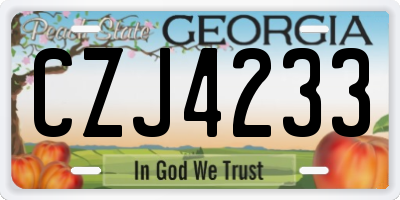 GA license plate CZJ4233