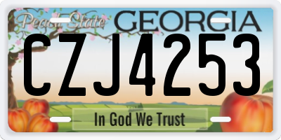 GA license plate CZJ4253