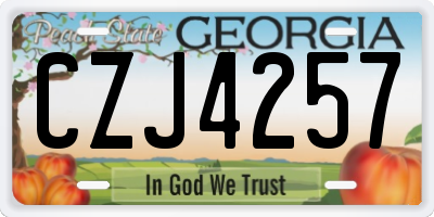 GA license plate CZJ4257