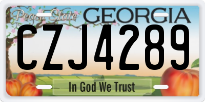 GA license plate CZJ4289