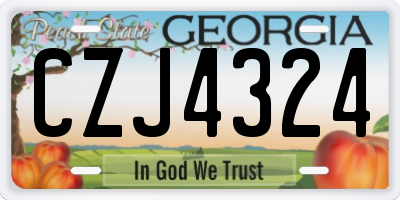 GA license plate CZJ4324