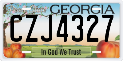 GA license plate CZJ4327
