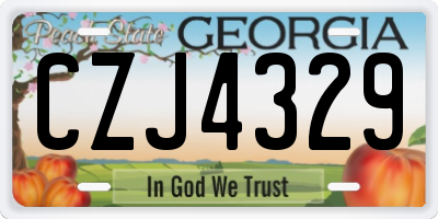 GA license plate CZJ4329