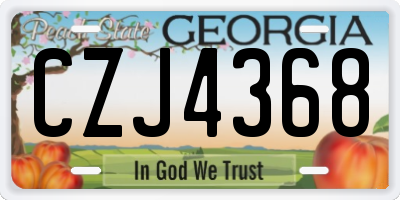GA license plate CZJ4368