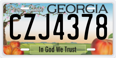 GA license plate CZJ4378