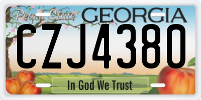 GA license plate CZJ4380