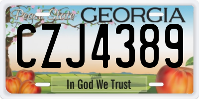 GA license plate CZJ4389