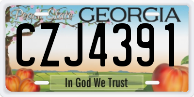 GA license plate CZJ4391