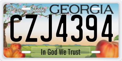 GA license plate CZJ4394